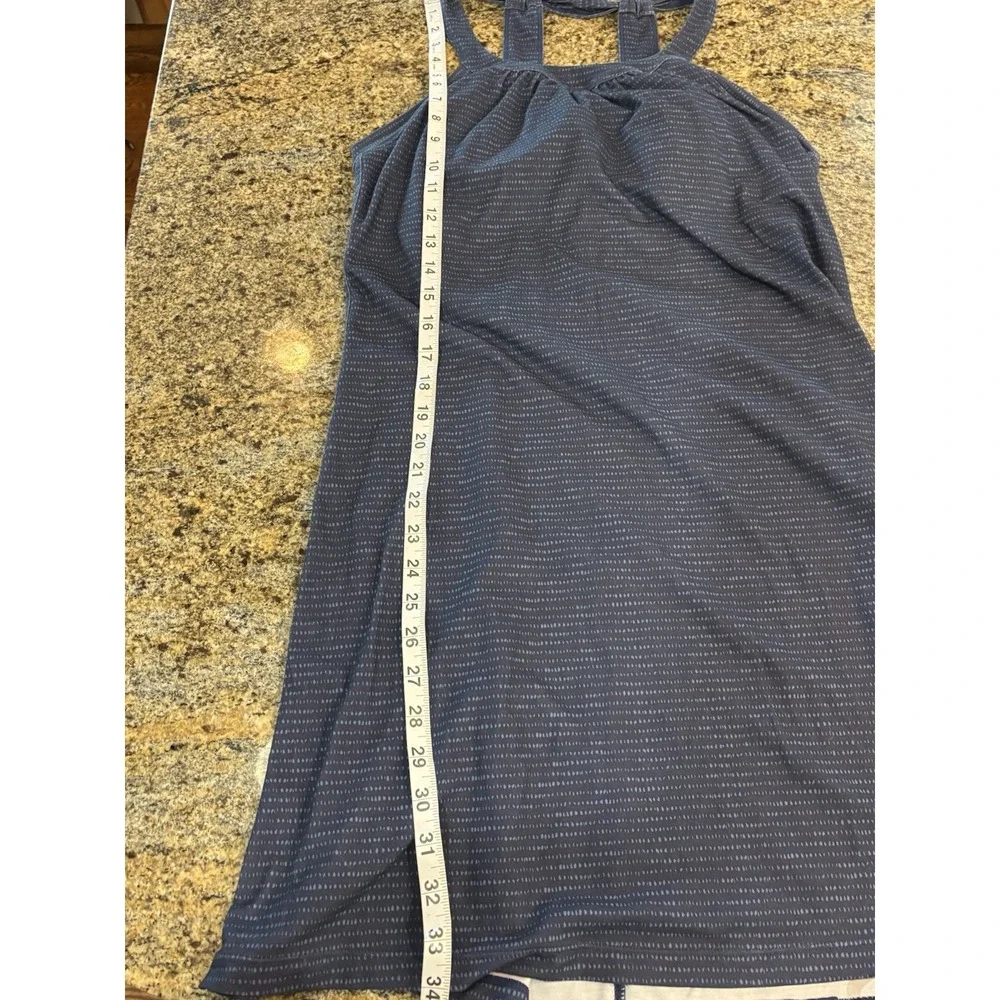 NWT Prana Cantine Athletic Dress Blue Anchor Sea Spray Size L Removable Bra Pads